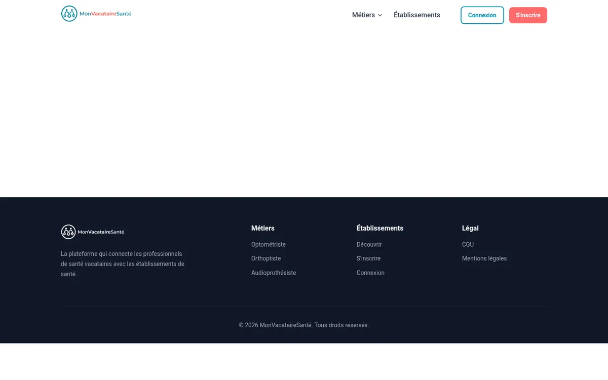 The page dedicated to healthcare facilities.